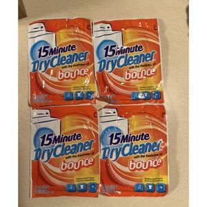 15 Minute Dry Cleaner w/ Bounce Outdoor Fresh Scent Dryer Activated Cloths x4